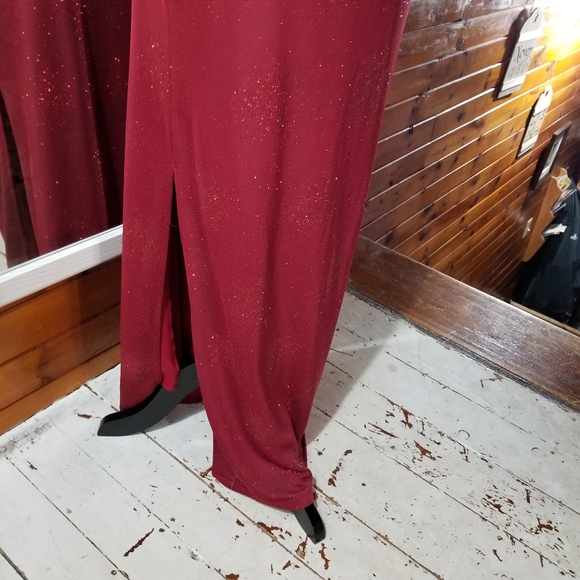 TATTOO BRAND VINTAGE LONG RED SPARKLY GOWN SIZE SMALL - Picture 6 of 16